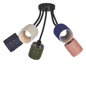 Felt Weaving Cans 63cm Monivärinen plafondi valmistajalta Ledvance - Varje arm har en sk&auml;rm av fl&auml;tad filt vilket ger en fin och varm ljusspridning i rummet.