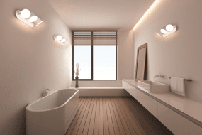 LED spot 35cm Valkoinen kylpyhuoneen valaisin valmistajalta Ledvance - De tre vinkelbara sk&auml;rmarna med diffusor ger ett starkt men bl&auml;ndfritt ljus som du kan rikta efter &ouml;nskem&aring;l.