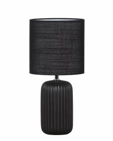 Palizzo 33cm Musta valmistajalta Nordic Lighting - Mustassa Palizzo-p&ouml;yt&auml;valaisimessa on tyylik&auml;s keraaminen jalka, jossa on elegantit urat, ja yhteensopiva pellavavarjostin.
