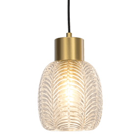 Tabaco Ø14 Läpinäkyvä/kulta valmistajalta Lampan - Kirkkaassa lasivarjostimessa on kaunis kuvio, joka luo eloisan ja tehokkaan valonleikin.