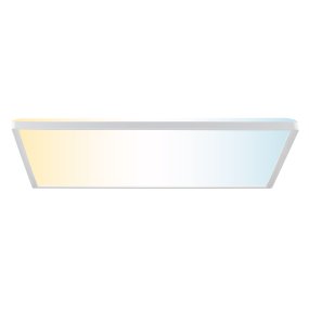 Avola 56cm Valkoinen plafondi valmistajalta Brilliant - Avola on moderni, kokonaan muovista valmistettu kattovalaisin, jonka valkoinen kehys ympäröi tyylikkäästi integroitua LED-paneelia.