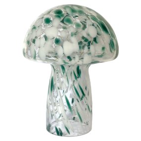 Mushroom 23cm Vihreä pöytävalaisin valmistajalta Pixie Design - Pixie Designin sienivalaisimessa on kaunis muotoilu, jossa on marmoroitu vihre&auml; ja valkoinen pinta.