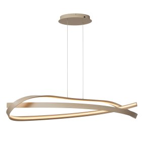 Menuet 110cm Beige kattovalaisin valmistajalta Lucide - Integroitu LED-valaistus tuottaa tehokasta ja hyv&auml;&auml; valoa, joka sopii t&auml;ydellisesti ruokap&ouml;yd&auml;n tai keitti&ouml;n yl&auml;puolelle.