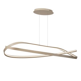 Menuet 140cm Beige kattovalaisin valmistajalta Lucide - Integroitu LED-valaistus tuottaa tehokasta ja hyv&auml;&auml; valoa, joka sopii t&auml;ydellisesti ruokap&ouml;yd&auml;n tai keitti&ouml;n yl&auml;puolelle.