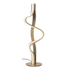 Lambada 60cm Samppanja pöytävalaisin valmistajalta Lucide - Lambada on elegantti metallinen p&ouml;yt&auml;valaisin, jossa on ainutlaatuinen samppanjanv&auml;rinen viimeistely ja pehme&auml;, orgaaninen muoto, joka kiinnitt&auml;&auml; katseen.