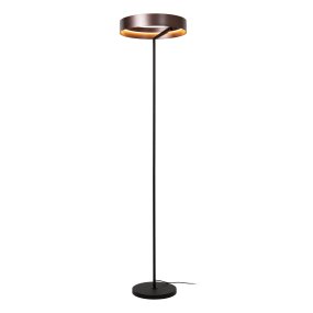 Leonard Ruskea lattiavalaisin valmistajalta Lucide - Pyöreässä varjostimessa on elegantti metallinruskea viimeistely ja sisäpuolella integroitu LED-nauha, joka levittää voimakasta ja miellyttävää valoa alaspäin.