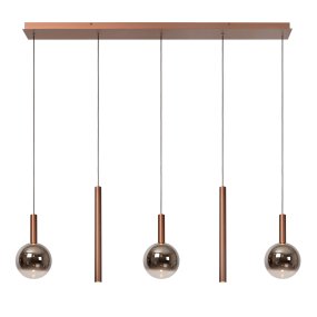 Jasmine 138cm Kupari valmistajalta Lucide - Jasmine on n&auml;ytt&auml;v&auml; ja veistoksellinen riippuvalaisin, jonka leveys on noin 140 cm ja jossa on elegantti kupariviimeistely.