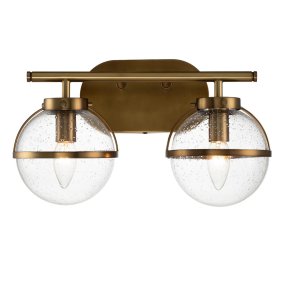 Hollis 40cm Antiikki messinki kylpyhuoneen valaisin valmistajalta Elstead Lighting - Hollis-seinävalaisin on saanut inspiraationsa 1920-luvun art deco -tyylistä, ja sen elegantti muotoilu on messinkiä ja kirkasta, strukturoitua lasia.