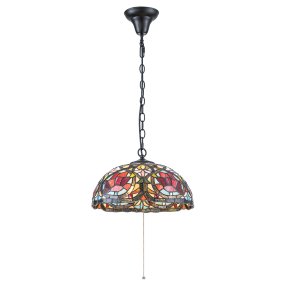 Larissa Ø38 Monivärinen valmistajalta Elstead Lighting - Se on valmistettu ter&auml;ksest&auml; ja siin&auml; on kaunis vintage-pronssiviimeistely.