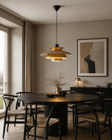 Stealth 2 Ø50 Kulta kattovalaisin valmistajalta Nordic Lighting - Se on valmistettu kultaisesta metallista, ja sen ilme on elegantti ja harmoninen.