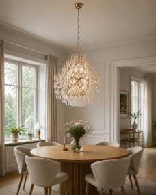 Palais Ø58 Kulta kristalli valmistajalta Lampan - Elegantti ja ainutlaatuinen kristalliriippuvalaisin, jossa on kultapintainen metallirunko.
