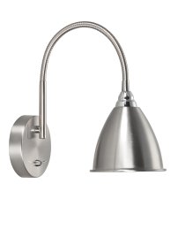 Smögen Nikkeli lukulamppu valmistajalta Armaturhantverk - Matta pinta ja tyylikäs muotoilu takaavat, että valaisin sulautuu moderniin ja klassiseen ympäristöön.