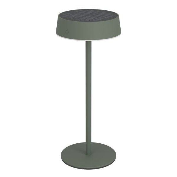 Simeri 30cm Vihreä aurinkokennolamppu valmistajalta Eglo - Lamppu on helppo ladata aurinkopaneelin tai mukana tulevan USB-kaapelin kautta, ja siinä on kosketushimmennin, jossa on kolme kirkkaustasoa valaistuksen säätämiseksi tarpeen mukaan.