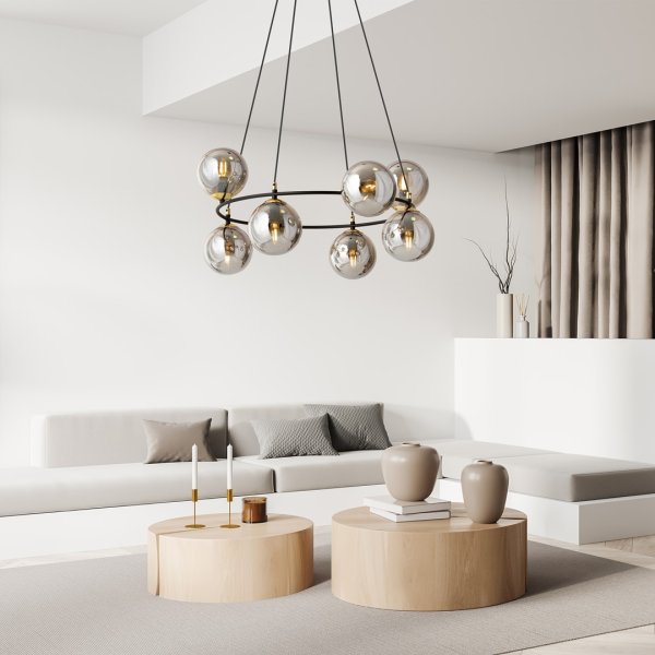 Azura Ø75 Savun värinen kattovalaisin valmistajalta Emibig Lighting - Valaisimen py&ouml;re&auml; muoto ja ep&auml;symmetrisesti sijoitetut varjostimet luovat huoneeseen ainutlaatuisen tunnelman ja korostaa sen modernia ja hienostunutta luonnetta.