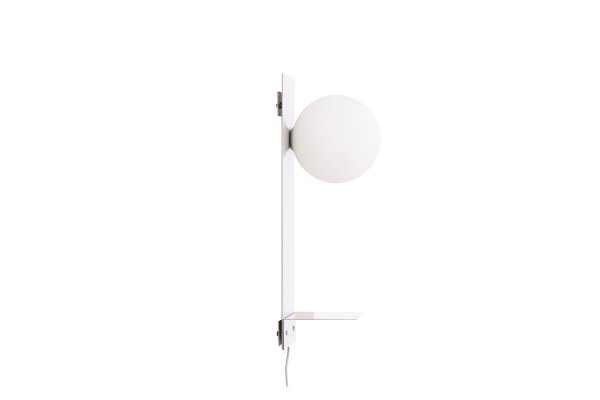 Troyes 45cm Vaaleanharmaa seinävalaisin valmistajalta Venture Design - Valaisimessa on vaaleanharmaa rautajalusta ja pieni hylly, jolle voi sijoittaa koriste-esineit&auml;.