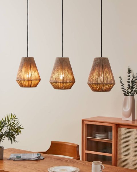 Alderney 90cm Luonto kattovalaisin valmistajalta Eglo - Säädettävien johtojen ja lämpimän valon ansiosta valaisin luo kodikkaan ja tyylikkään tunnelman.