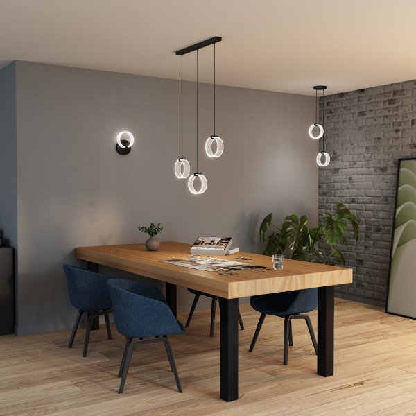 Zoomaa kuva kohteesta Circle PL 66cm Musta kattovalaisin valmistajalta Osram - Circle on moderni riipus, jossa on tyylik&auml;s koristevalaistus.