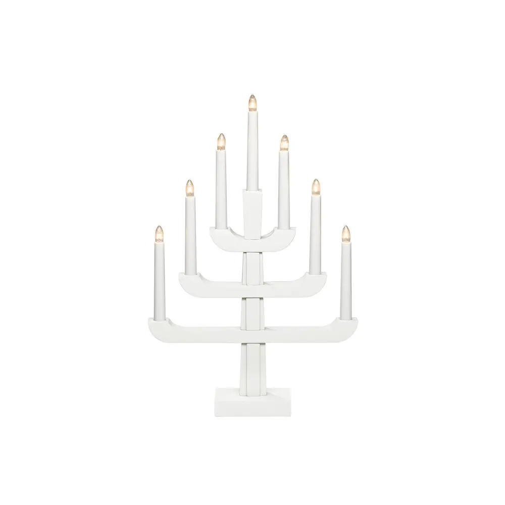 Candelabra 7 Lights Valkoinen valmistajalta Konstsmide - p&ouml;yt&auml; &ndash; Tunnelmallinen ja tyylik&auml;s kynttil&auml;njalka, joka syttyy joka talvi-ilta.