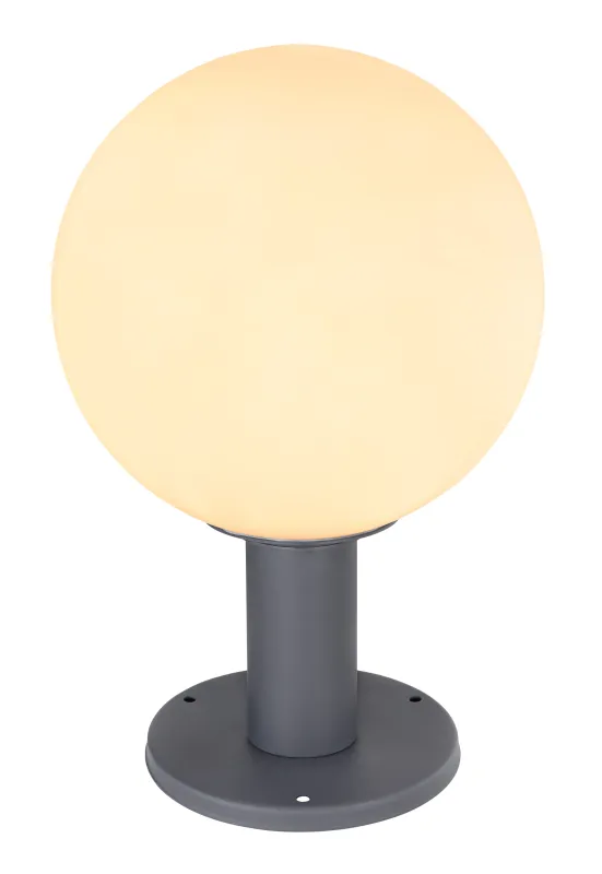 Ossy 38cm Antrasiitti valmistajalta Globo Lighting - Valmistettu antrasiitinvärisestä valualumiinista, jossa on tyylikäs opaalilasivuori (&oslash; 25 cm), ja se levittää pehmeää ja miellyttävää valoa.