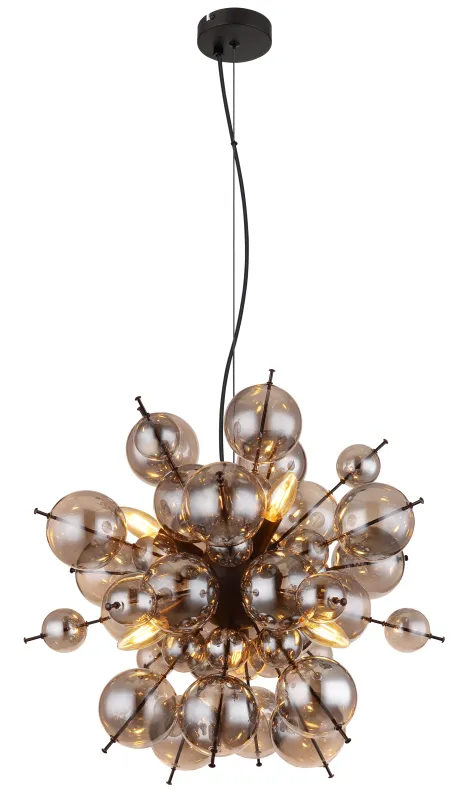 Udo Ø55 Savun värinen kattovalaisin valmistajalta Globo Lighting - Dess unika design imponerar med en rund form d&auml;r eleganta metallst&auml;nger sammanl&auml;nkas med dekorativa kulor i olika storlekar.