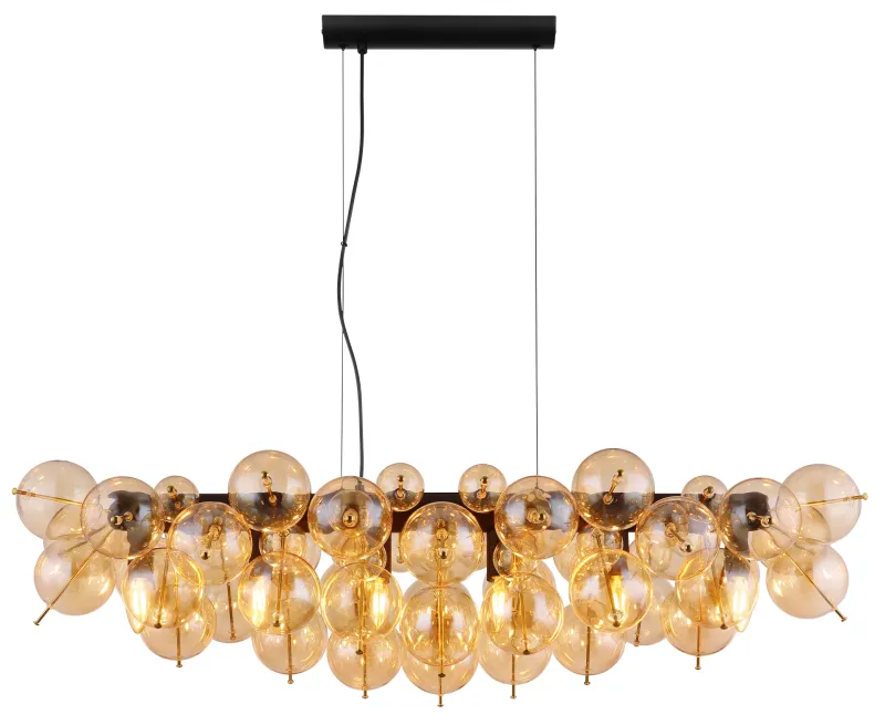 Udo 120cm Keltainen kattovalaisin valmistajalta Globo Lighting - Den mattsvarta metallen ger lampan en sofistikerad och modern k&auml;nsla.