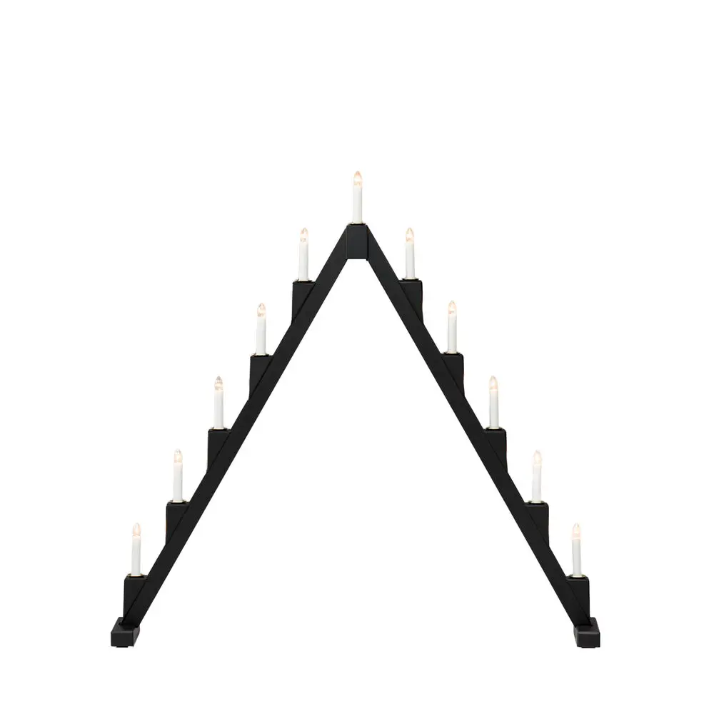 Candelabra 11 Lights Musta valmistajalta Konstsmide - Taitettava s&auml;hk&ouml;inen kynttil&auml;njalka, jossa on 11 kynttil&auml;&auml;, valmistettu mustaksi maalatusta langasta ja koristeltu messinkirenkailla jokaisen kynttil&auml;n ymp&auml;rill&auml; elegantin vaikutuksen aikaansaamiseksi.