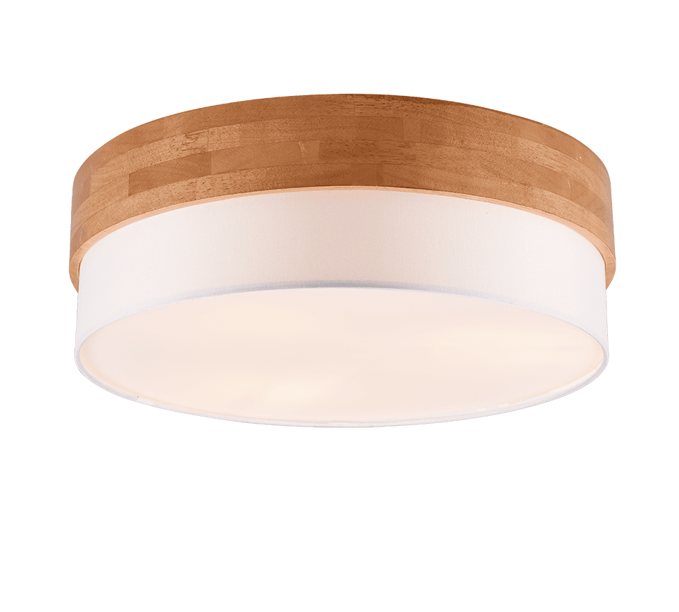 Seasons Ø50 Valkoinen plafondi valmistajalta Trio Lighting - Seasons-kattovalaisin yhdist&auml;&auml; yksinkertaiset muodot luonnonmateriaaleihin ja luo harmonisen ja kutsuvan tunnelman.