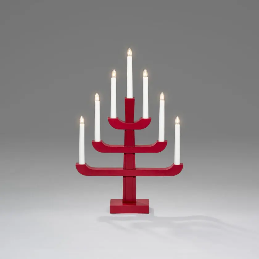 Candelabra 7 Lights PUNAINEN valmistajalta Konstsmide - pöytä – Tunnelmallinen ja tyylikäs kynttilänjalka, joka syttyy joka talvi-ilta.