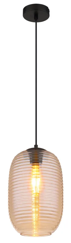 Jefrey Ø20 Keltainen kattovalaisin valmistajalta Globo Lighting - Denna eleganta taklampa &auml;r utrustad med en rund glaskupa i varm b&auml;rnstensf&auml;rg.