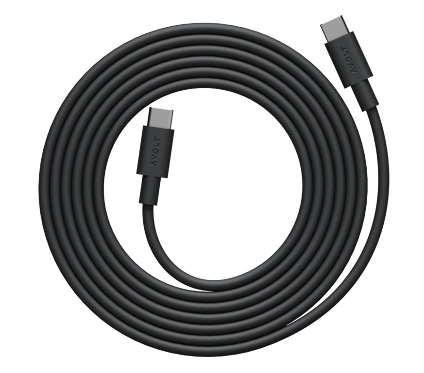 Cable 1 USB C to USB C Charging Cable, 2m Musta valmistajalta Avolt - Avoltin Cable 1 USB-C - USB-C yhdist&auml;&auml; tehokkaan latauksen tyylikk&auml;&auml;seen skandinaaviseen muotoiluun.