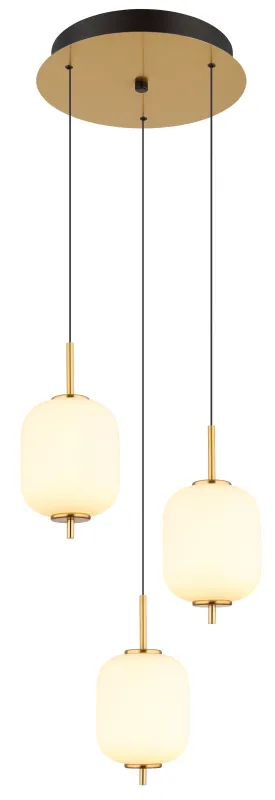 Ewald Ø38 Messinki kattovalaisin valmistajalta Globo Lighting - &nbsp;Lampan &auml;r tillverkad av en exklusiv kombination av m&auml;ssing, mattsvart metall och opalglas, vilket ger en sofistikerad och harmonisk k&auml;nsla.