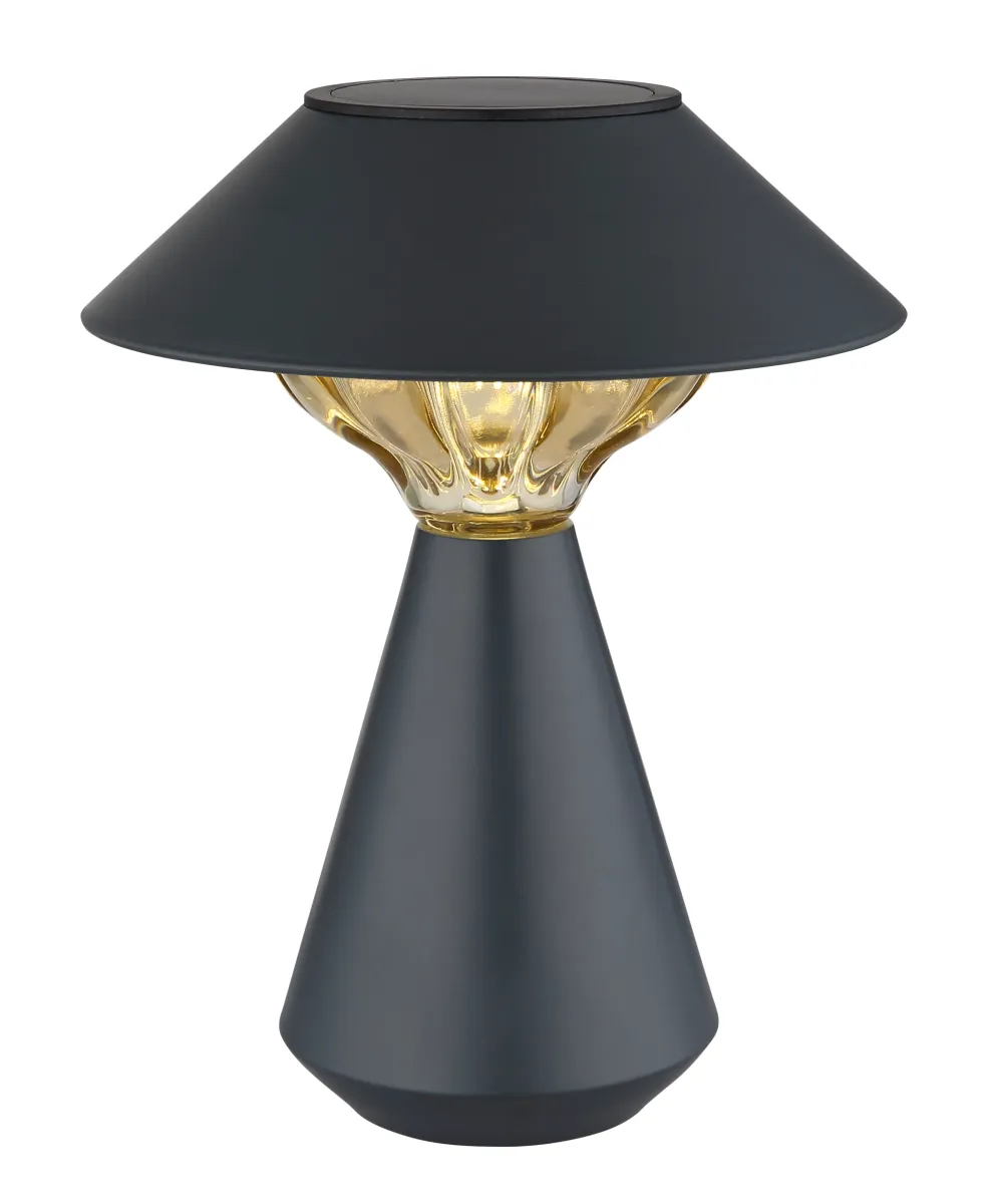 Cup LED Antrasiitti aurinkokennolamppu valmistajalta Globo Lighting - Den diskreta designen sm&auml;lter in i alla milj&ouml;er och med IP44-klassning &auml;r den t&aring;lig mot v&auml;der och vind.