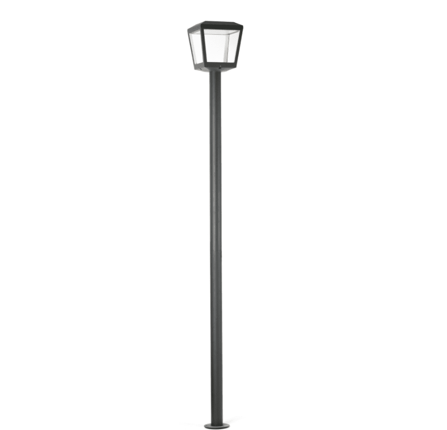 Plaza 220cm Harmaa lyhtypylväs valmistajalta Faro Barcelona - PLAZA on moderni LED-tekniikkaa k&auml;ytt&auml;v&auml; pylv&auml;svalaisin terasseille ja puutarhoille.