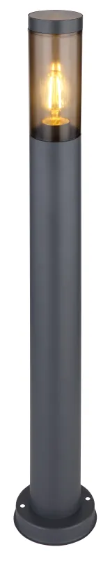Boston 80cm Antrasiitti pylväsvalaisimet valmistajalta Globo Lighting - Tillverkad i rostfritt st&aring;l med en r&ouml;kf&auml;rgad plastsk&auml;rm ger den ett mjukt och behagligt ljus.