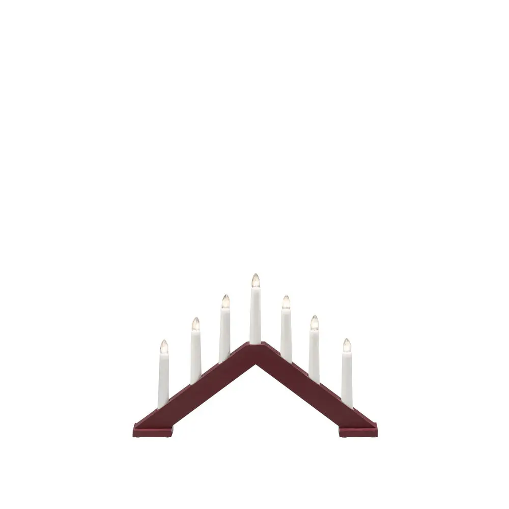 Candelabra 7 Lights Matta tummanpunainen valmistajalta Konstsmide - Anna kotiisi ajaton ja tyylik&auml;s joulutunnelma t&auml;ll&auml; tyylikk&auml;&auml;ll&auml; puisella adventtikynttil&auml;njalalla.
