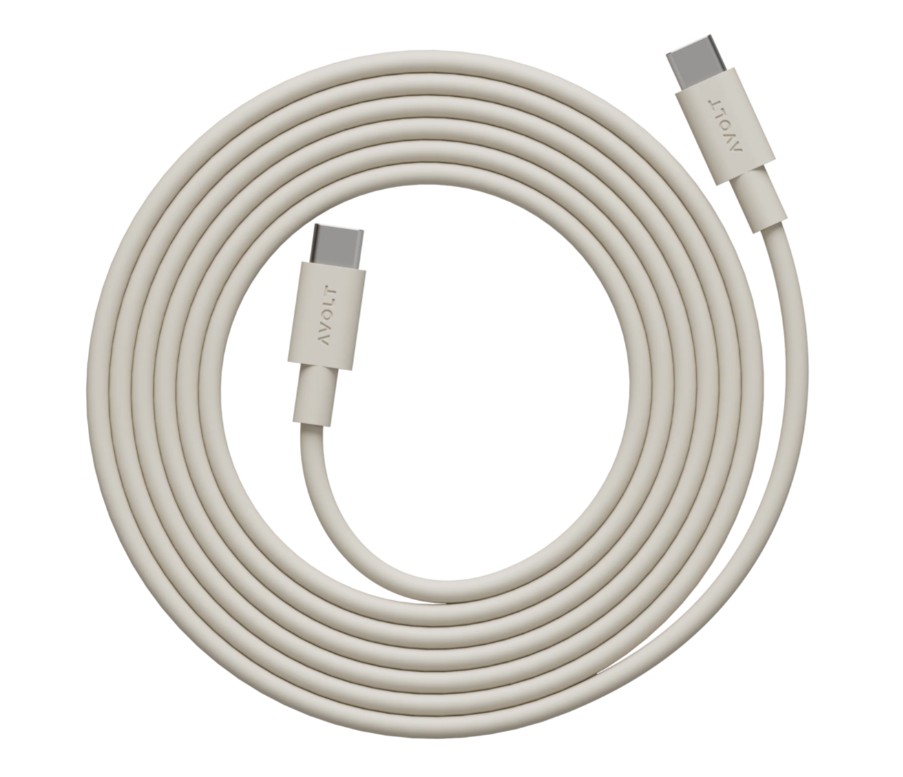 Cable 1 USB C to USB C Charging Cable, 2m Hiekka valmistajalta Avolt - Avoltin Cable 1 USB-C - USB-C yhdist&auml;&auml; tehokkaan latauksen tyylikk&auml;&auml;seen skandinaaviseen muotoiluun.