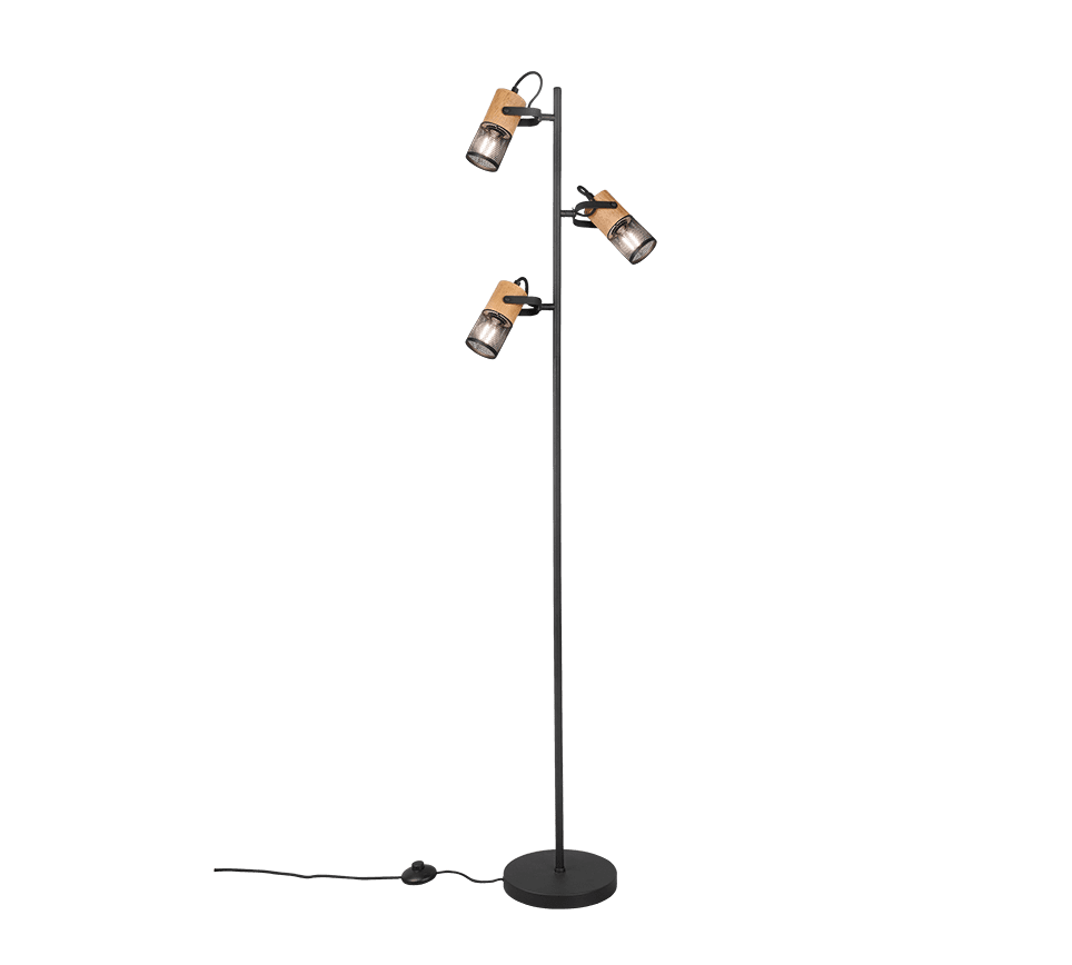 Tosh 3 Musta lattiavalaisin valmistajalta Trio Lighting - 