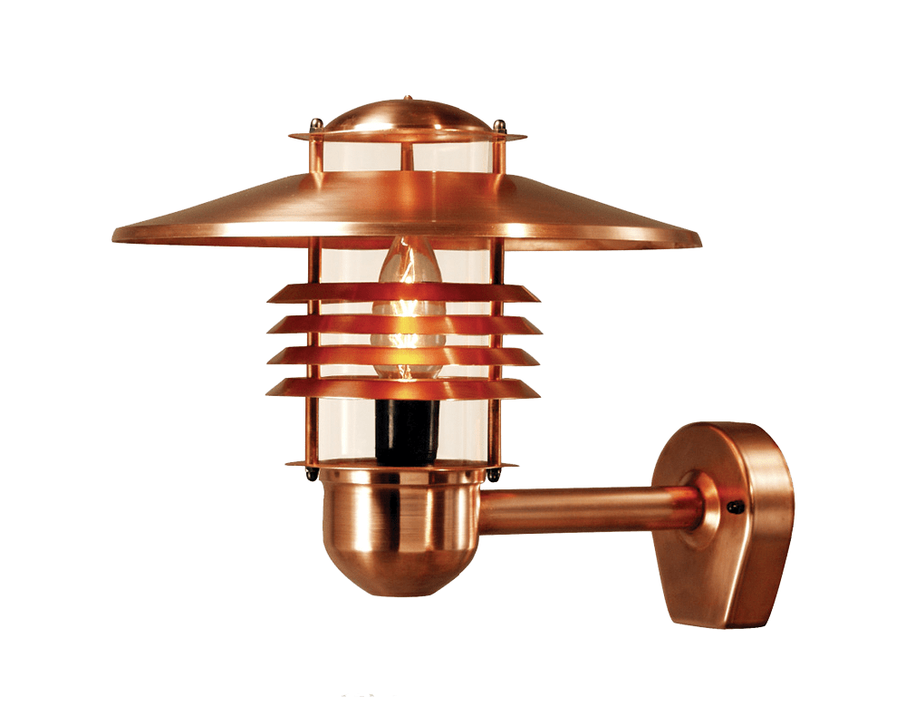Arnäs Kupari ulkovalo valmistajalta Westal - Arnin seinävalaisin on tyylikäs valaisin, jossa on monipuolinen valokuvio ja kirkas lasikupu, joka ympäröi valonlähdettä.