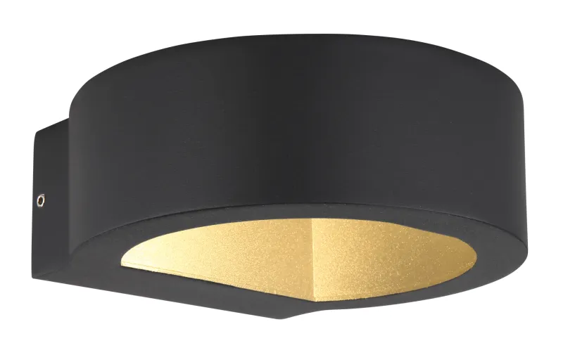 Slice Musta ulkovalo valmistajalta Globo Lighting - Med sin halvcirkelformade design i matt svart aluminium ger den ett elegant intryck samtidigt som den &auml;r v&auml;dert&aring;lig.