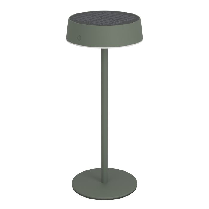 Simeri 30cm Vihreä aurinkokennolamppu valmistajalta Eglo - Lamppu on helppo ladata aurinkopaneelin tai mukana tulevan USB-kaapelin kautta, ja siinä on kosketushimmennin, jossa on kolme kirkkaustasoa valaistuksen säätämiseksi tarpeen mukaan.