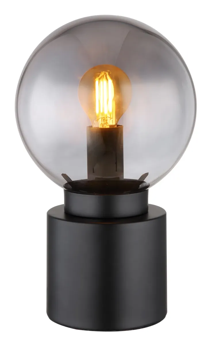 Marka 25cm Musta pöytävalaisin valmistajalta Globo Lighting - Den praktiska str&ouml;mbrytaren p&aring; sladden g&ouml;r den enkel att anv&auml;nda, och med sin kompakta storlek passar den perfekt p&aring; alla ytor.
