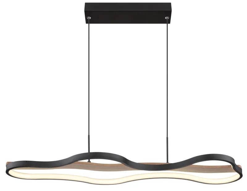 Bezzy 80cm Luonto kattovalaisin valmistajalta Globo Lighting - Bezzy takpendel har en unik molnformad design som kombinerar mattsvart metall, m&ouml;rkbrunt tr&auml; och opalsilikon f&ouml;r en stilfull och behaglig belysning.