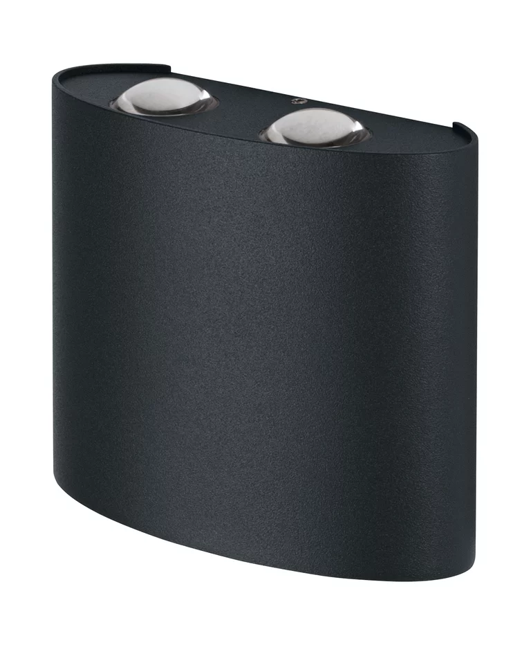 Deco II UpDown Tumman harmaa ulkovalo valmistajalta Ledvance - Deco II UpDown&nbsp;&auml;r en stilren och modern v&auml;gglampa som skapar en effektfull ljusspridning b&aring;de upp&aring;t och ned&aring;t.