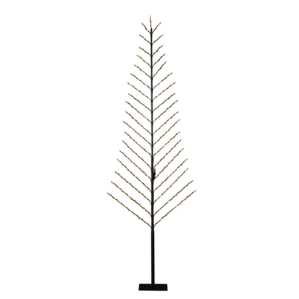 2D Musta Puu 240cm Musta valmistajalta Konstsmide - Varustettu 316 himme&auml;ll&auml; ruskealla LED-valolla, jotka levitt&auml;v&auml;t l&auml;mmint&auml; ja pehme&auml;&auml; hehkua.