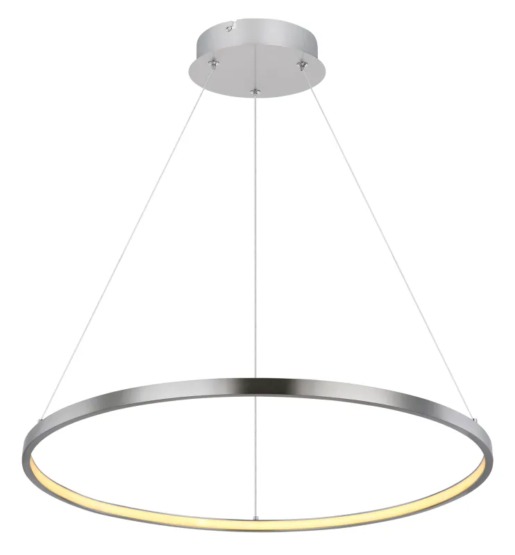 Ralph Ø60 Nikkeli kattovalaisin valmistajalta Globo Lighting - Den moderna, runda takpendeln Ralph i matt nickel &auml;r en stilren blickf&aring;ngare i ditt hem.