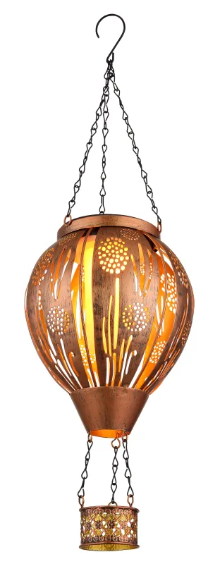 Balloon Kupari aurinkokennolamppu valmistajalta Globo Lighting - En unik och st&auml;mningsfull detalj som ger utomhusmilj&ouml;n en lekfull och elegant touch!