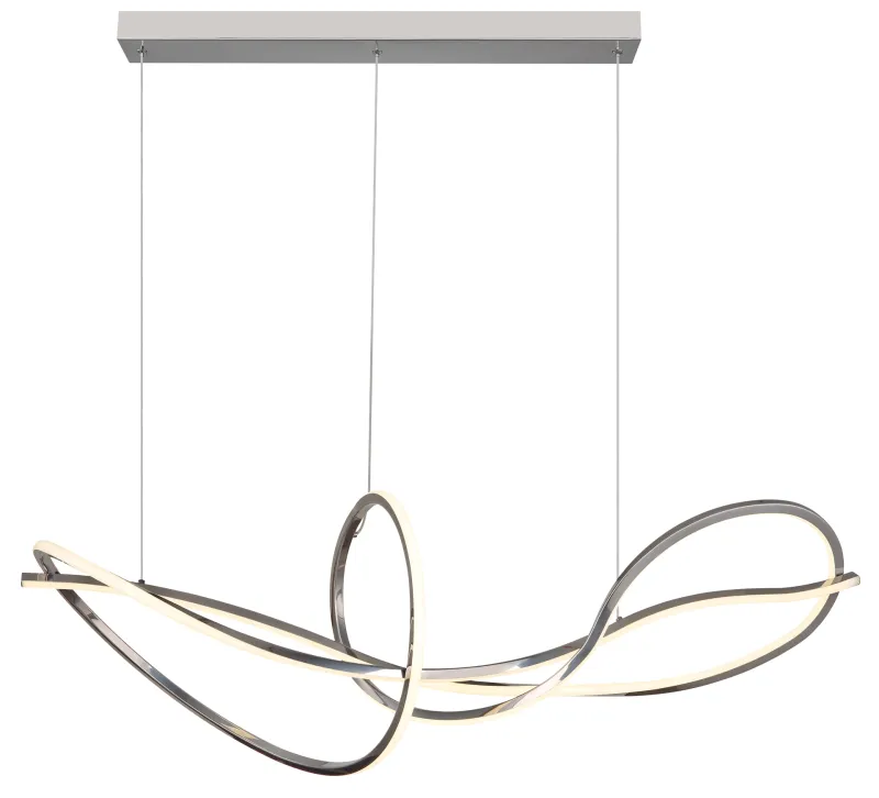 Iduna 110cm Kromi kattovalaisin valmistajalta Globo Lighting - Valaisin on himmennettävä ja sitä on helppo ohjata mukana tulevalla kaukosäätimellä.