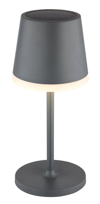 Bordslampa LED Antrasiitti aurinkokennolamppu valmistajalta Globo Lighting - Den diskreta designen sm&auml;lter in i alla milj&ouml;er och med IP44-klassning &auml;r den t&aring;lig mot v&auml;der och vind.