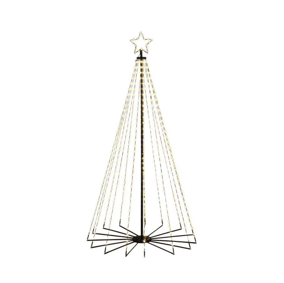 Metallinen Joulukuusi 1,8m Musta valmistajalta Konstsmide - T&auml;m&auml; metallinen joulukuusi t&auml;hteill&auml; ja integroidulla LED-valaistuksella on tyylik&auml;s ja moderni tulkinta klassisesta joulukuusesta.