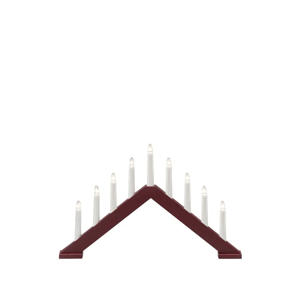 Candelabra 9 Lights Matta tummanpunainen valmistajalta Konstsmide - Anna kotiisi ajaton ja tyylik&auml;s joulutunnelma t&auml;ll&auml; tyylikk&auml;&auml;ll&auml; puisella adventtikynttil&auml;njalalla.